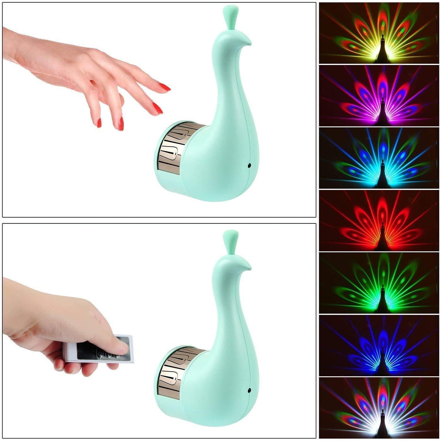 Royal Peacock Feather multicolour Lamp
